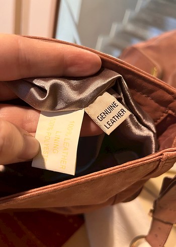 Zara Italian full deri el yapımı çanta