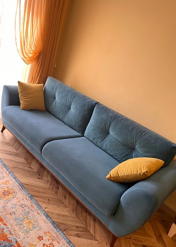 Bellona Pastel Sarı Desenli Modern Klasik Koltuk Örtüsü