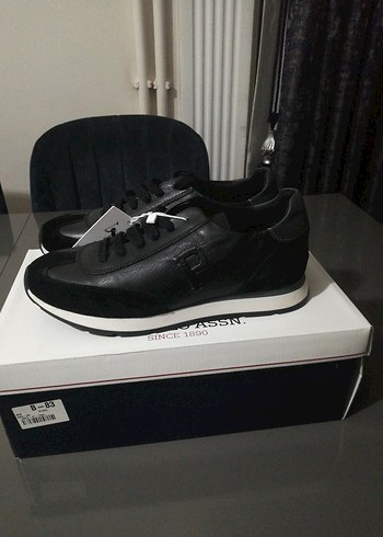 Siyah Bağcıklı Erkek Deri  Spor Ayakkabı - Görsel 2