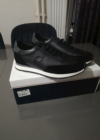 Siyah Bağcıklı Erkek Deri  Spor Ayakkabı - Görsel 3