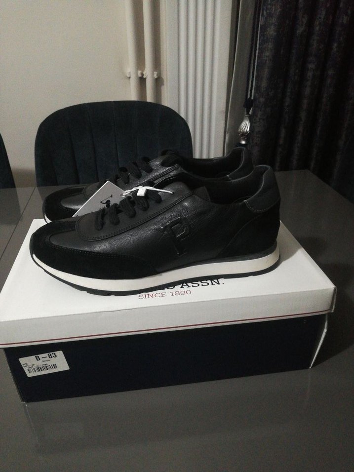 Siyah Bağcıklı Erkek Deri  Spor Ayakkabı - Görsel 2