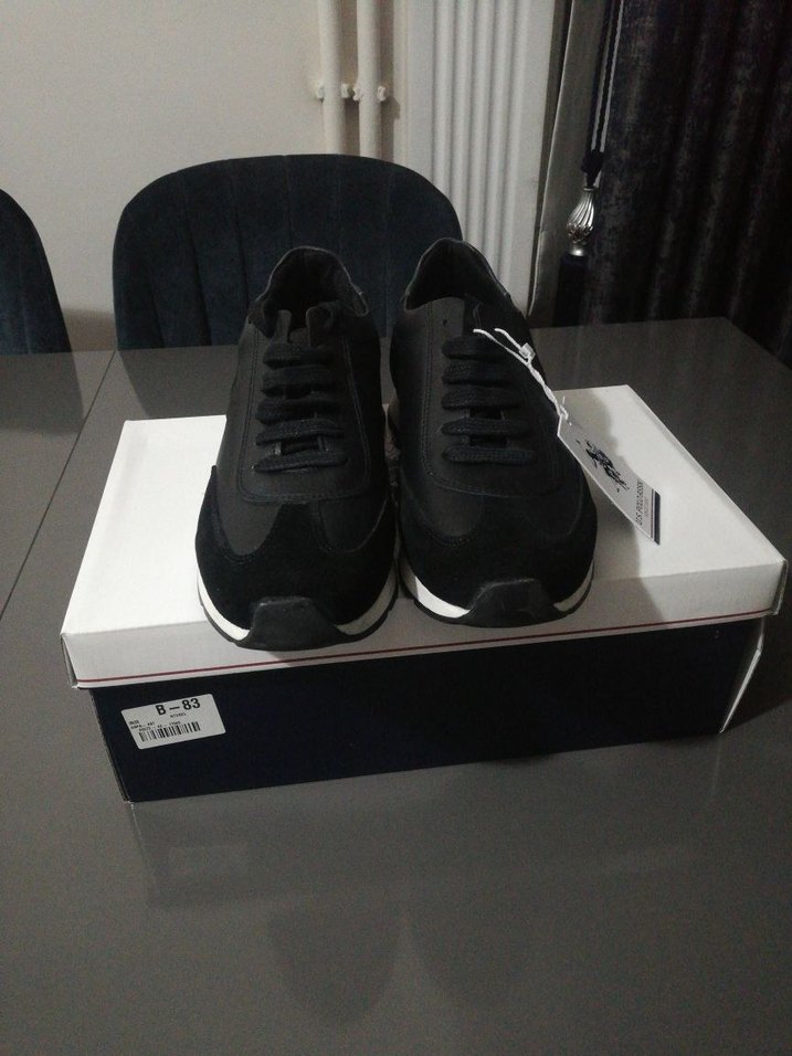 Siyah Bağcıklı Erkek Deri  Spor Ayakkabı - Görsel 4