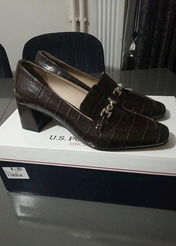 Kahverengi Klasik Kadın Deri Topuklu Ayakkabı - Görsel 5