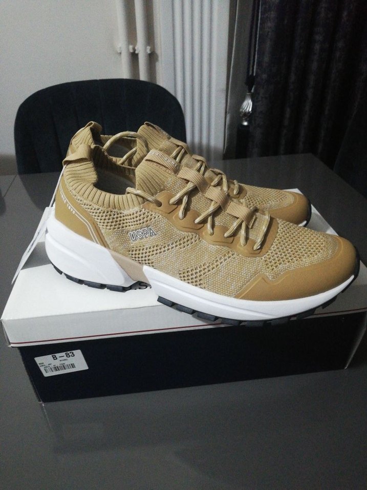 Bej Bağcıklı Erkek Spor Ayakkabı - Görsel 2