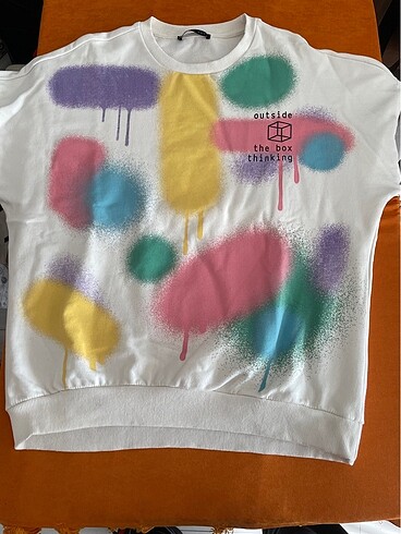 Trendyol & Milla Trendyol Milla Beyaz/Renkli Sweatshirt XL