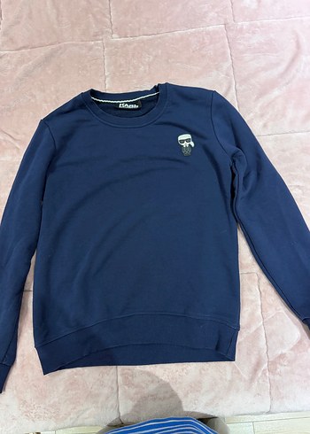 Karl Lagerfeld Lacivert Bisiklet Yaka Sweatshirt