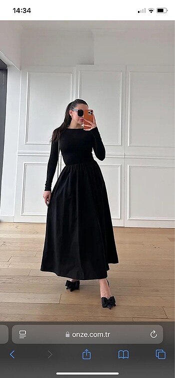 Zara Siyah midi elbise hiç bir kusuru yoktur