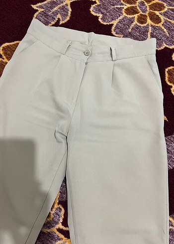 Krem Kumaş Pantolon - Görsel 2