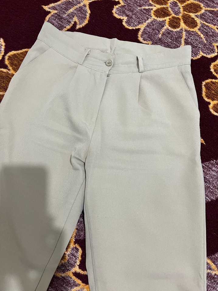 Krem Kumaş Pantolon - Görsel 2