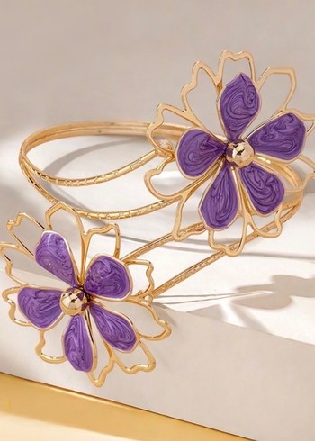 Mor Çiçekli Bohem Kadın Armcuff