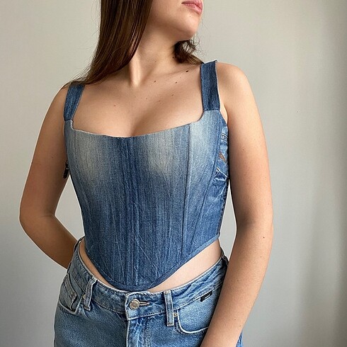 Diğer Denim Korse Büstiyer