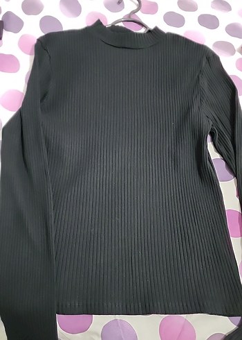 Siyah Yüksek Yakalı İnce Kadın Kazak - Görsel 3