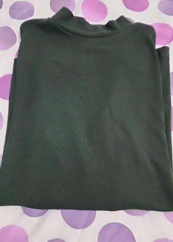 Yeşil yarim Boğazlı Kadın Kazak - Görsel 3