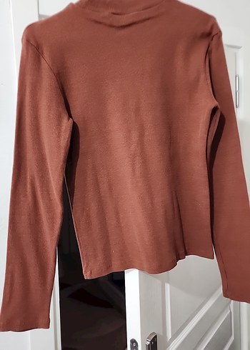 Kadın Kahverengi Yüksek Yakalı fitilliKazak - Görsel 2