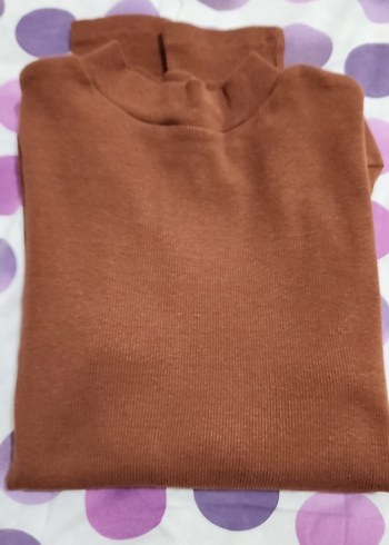 Kadın Kahverengi Yüksek Yakalı fitilliKazak - Görsel 4