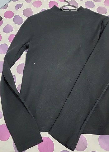 Kadın Siyah Yarım Boğazlı Basic Kazak - Görsel 2