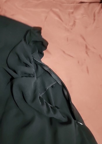 Siyah Uzun Drapeli Straplez Elbise - Görsel 5