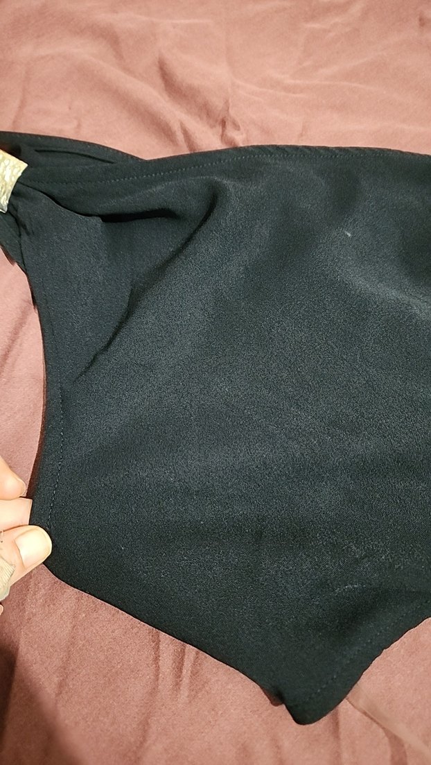 Siyah Uzun Drapeli Straplez Elbise - Görsel 3