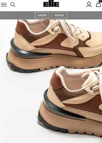 Elle Bej Kadın Platform Topuklu Bağcıklı Spor Ayakkabı - Görsel 2