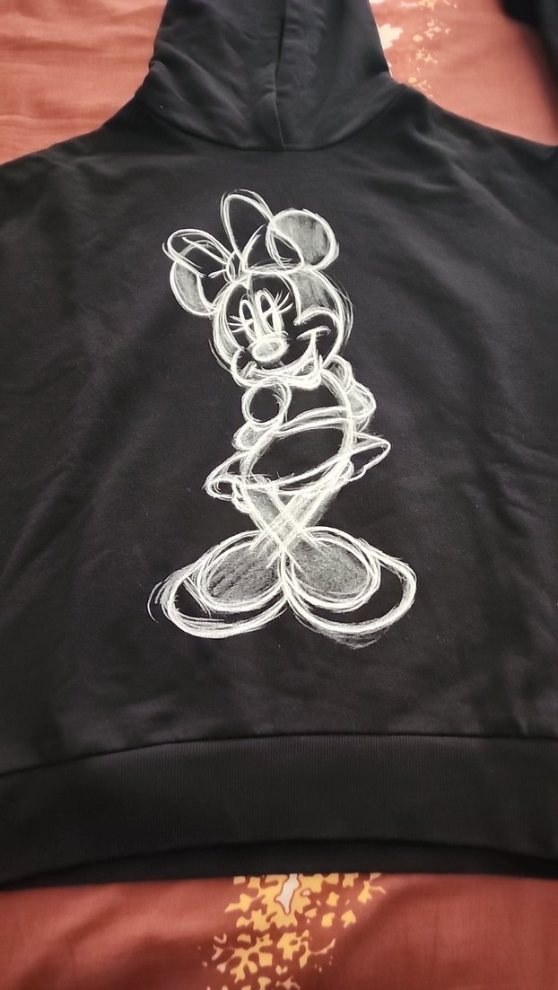 Siyah Kapüşonlu Baskılı Kadın Sweatshirt - Görsel 4