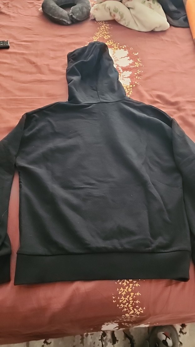 Siyah Kapüşonlu Baskılı Kadın Sweatshirt - Görsel 2