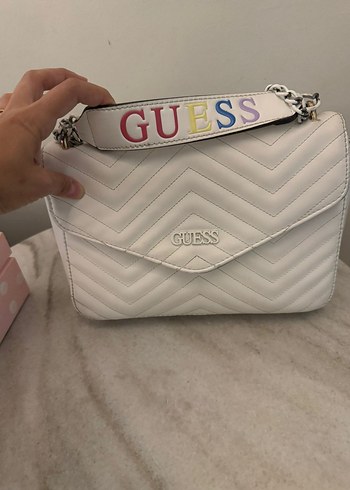 Guess Guess Beyaz Kadın Çanta Pastel Detaylı
