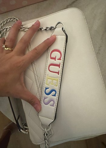 Beden beyaz Renk Guess Beyaz Kadın Çanta Pastel Detaylı