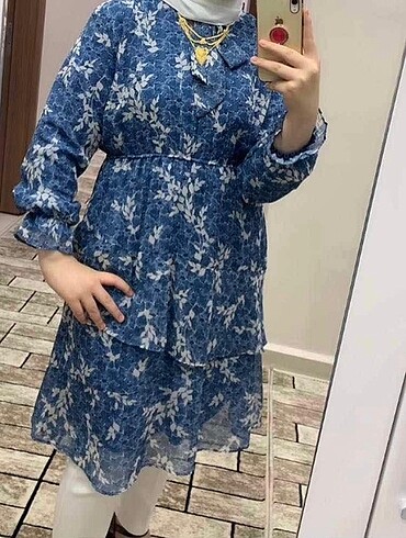 Diğer Fırfırlı Yeni Mavi Tunik