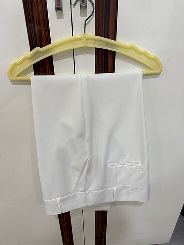 Beyaz kumaş Pantalon yeni