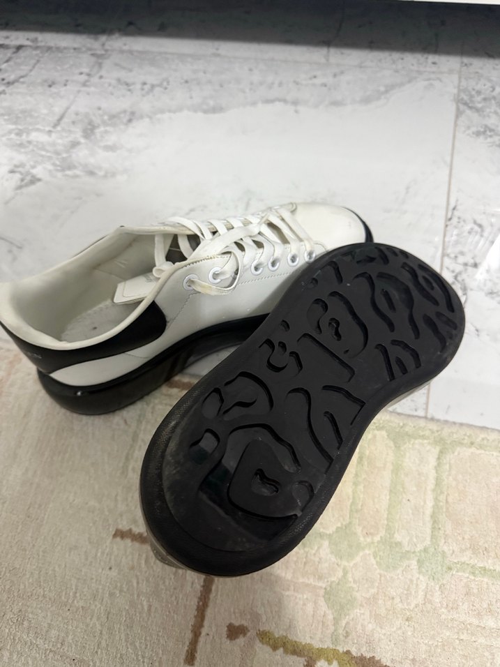 Siyah platform topuklu beyaz erkek spor ayakkabı - Görsel 4