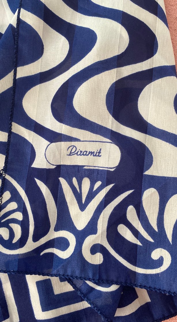 Mavi desenli Bağlamalı Kadın fular Pareo - Görsel 2