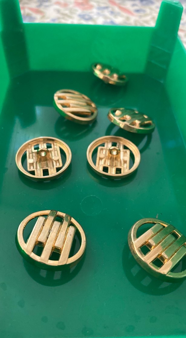 Parlak Altın Düğme Vintage Kadın-erkek şık Düğmeleri - Görsel 2