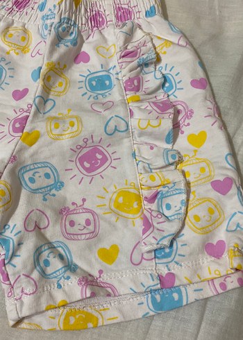 Renkli Pop Kültür fırfırlı Kız Şortu - Görsel 2