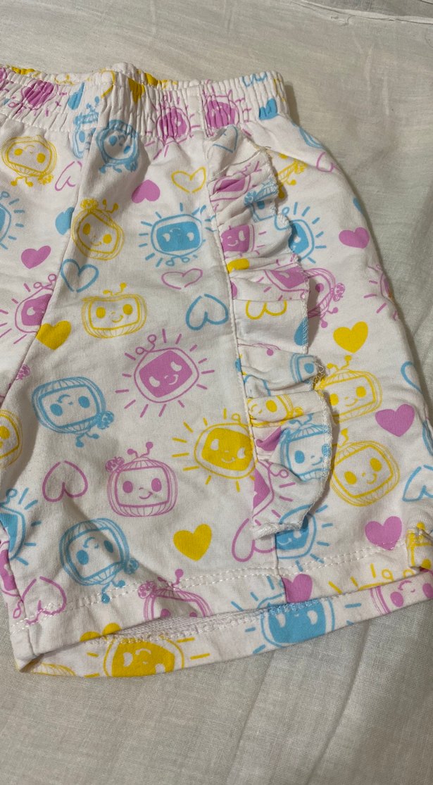 Renkli Pop Kültür fırfırlı Kız Şortu - Görsel 2