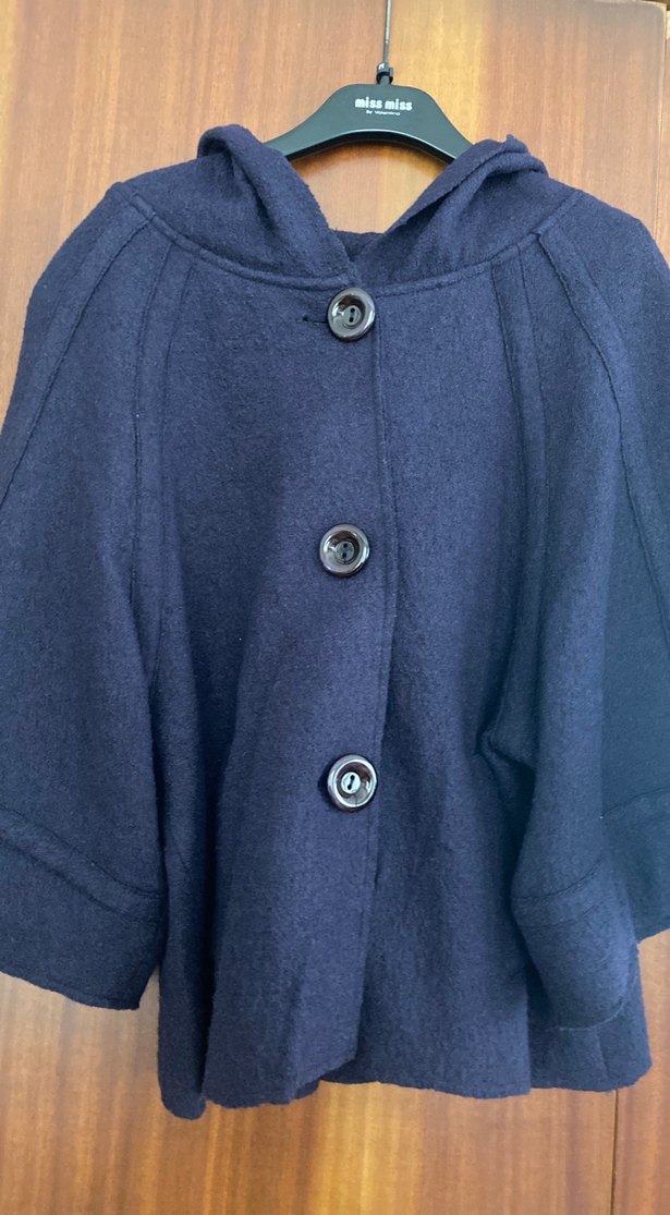 Düğmeli Lacivert Kadın Yün Ceket - Görsel 2