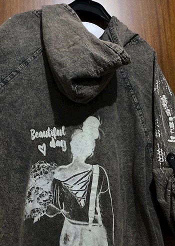 Kapüşonlu ferm.Denim Sweat - Görsel 5