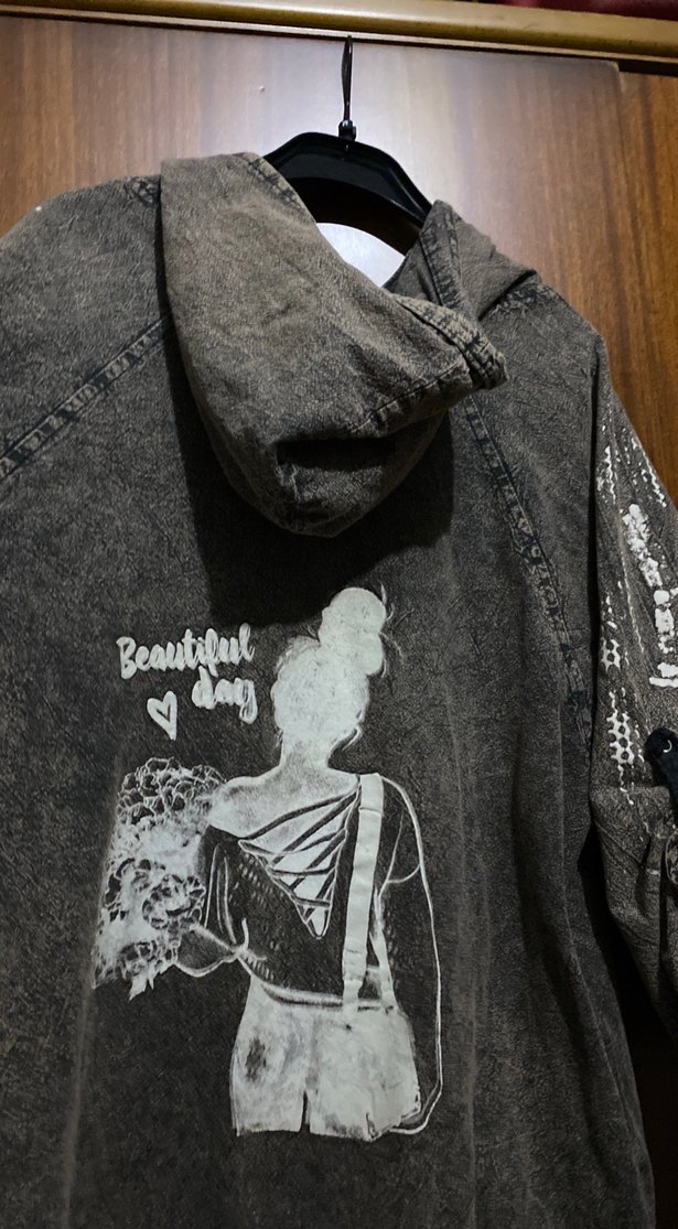 Kapüşonlu ferm.Denim Sweat - Görsel 5