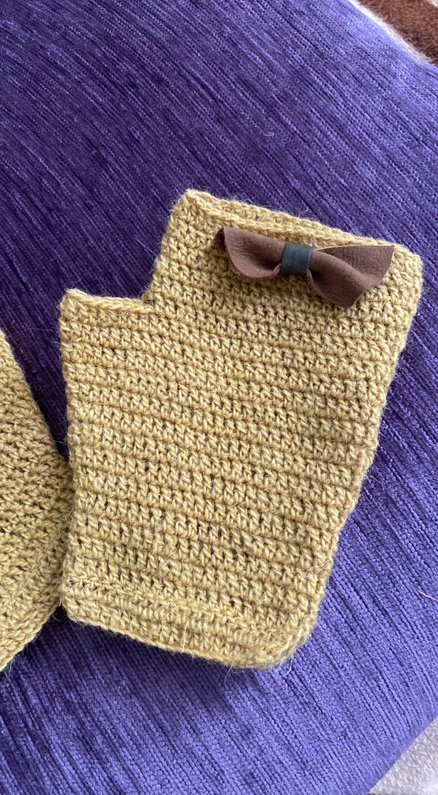 Yünlü EL Örgü parmaksız Kadın Eldiveni - Görsel 2