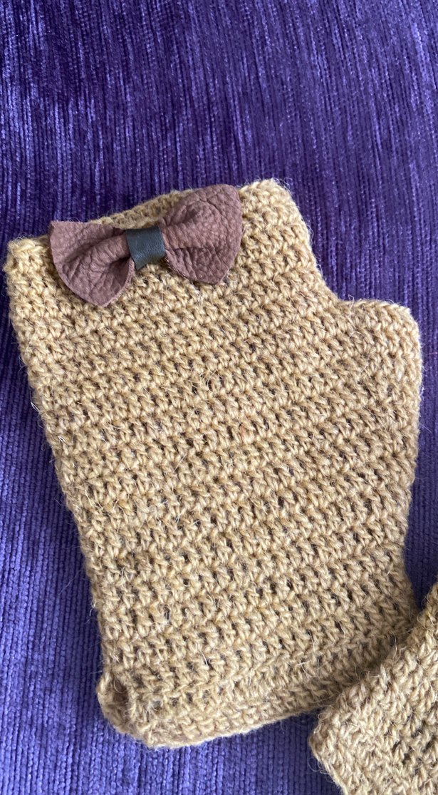 Yünlü EL Örgü parmaksız Kadın Eldiveni - Görsel 3