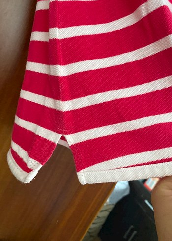 Orijinal Lacost Pembe Çizgili Polo Tişört - Görsel 3