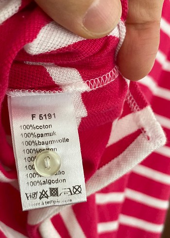 Orijinal Lacost Pembe Çizgili Polo Tişört - Görsel 6