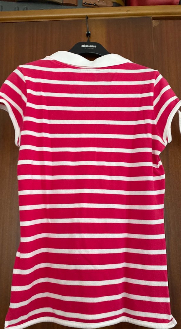 Orijinal Lacost Pembe Çizgili Polo Tişört - Görsel 5