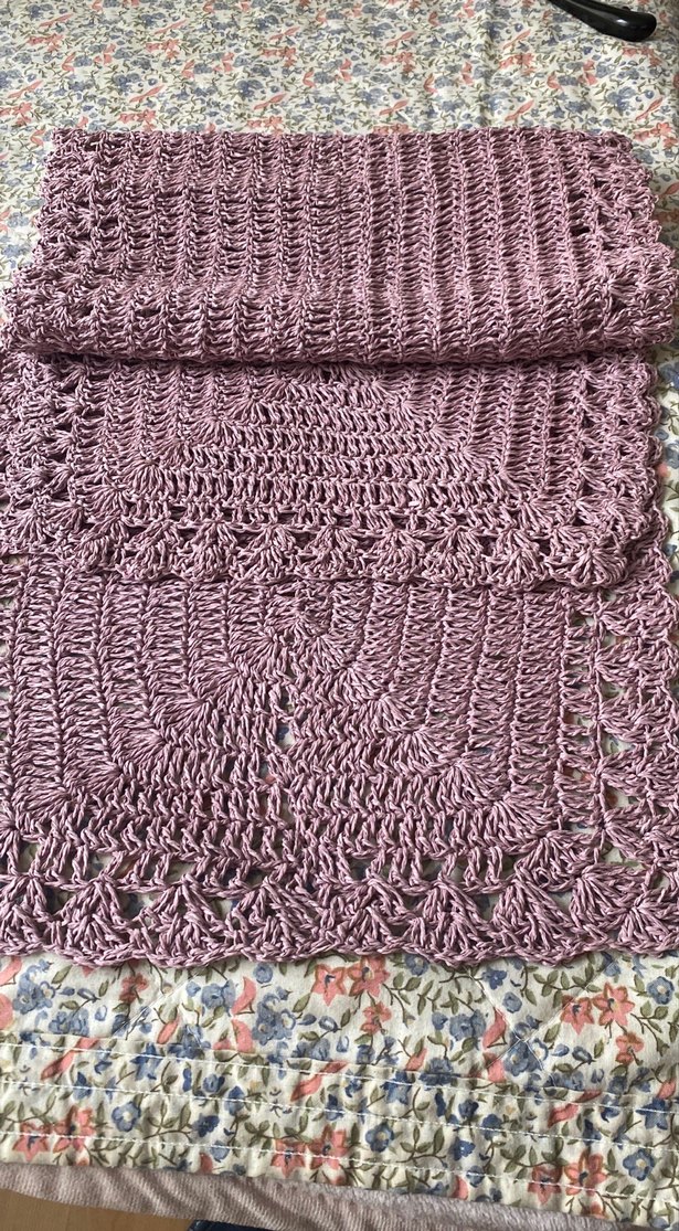 El örgü RUNNER kâğıt ip Mor Triko Kadın Atkı - Görsel 2