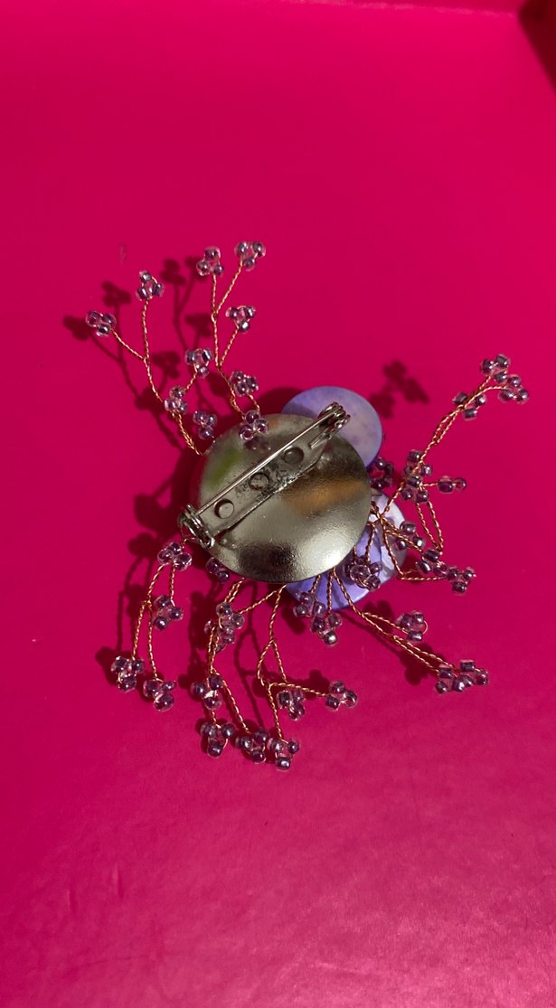 Mor Boncuklu broş - Görsel 3