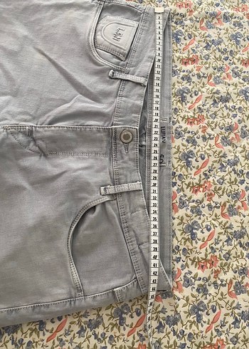 44 Beden gri Renk Gri Batik Desenli Erkek Denim Pantolon