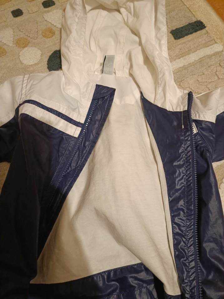 Erkek Çocuk Mavi Gri Fermuarlı Yağmurluk - Görsel 3