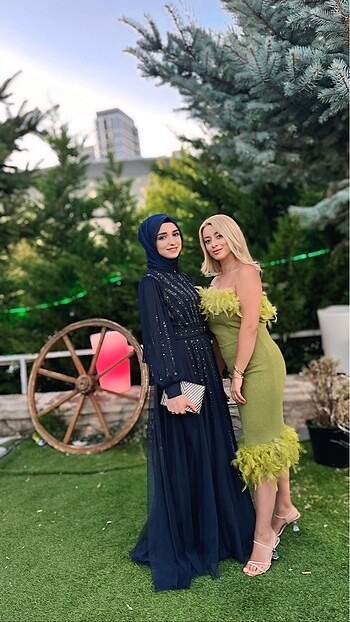 40 Beden yeşil Renk Sorunsuz abiye elbise