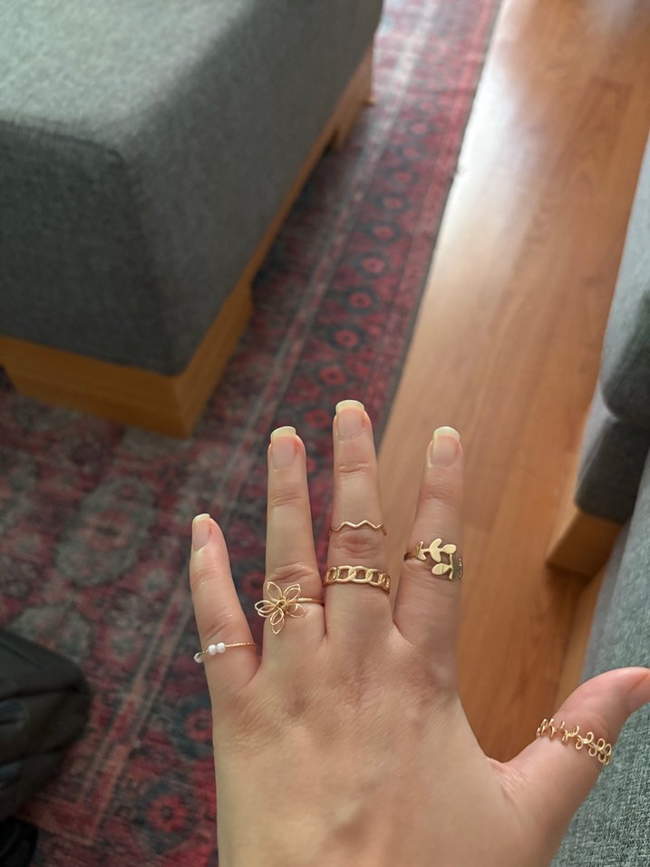 Nakışlı Boncuklu Bohem Altın Kadın Yüzük - Görsel 2