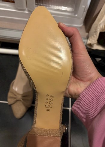 Bej Örgü Kumaş Fiyonklu Dolgu Topuklu Kadın Espadril - Görsel 4