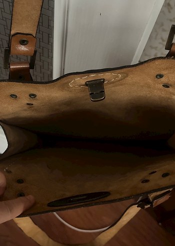 Kahverengi Deri Bohem Kadın Çanta - Görsel 3